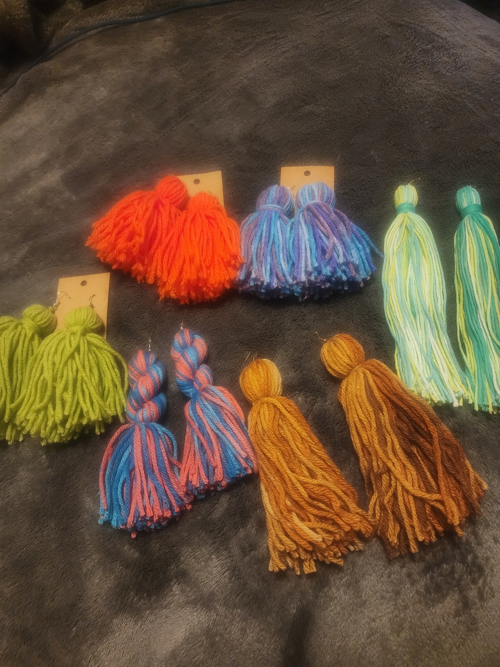 Handmade Multicolor Yarn Tassel Earrings Accessories